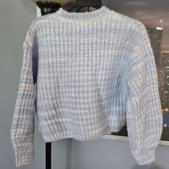 Jessica Simpson Womens Size XS Multicolor Dot Cable Knit Sweater Purple Blue - Picture 4 of 6